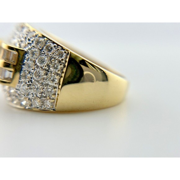 2ctw Baguette & Round Diamond Channel Set Band Ring in 18K Yellow Gold Size 7.5 - Picture 9 of 14